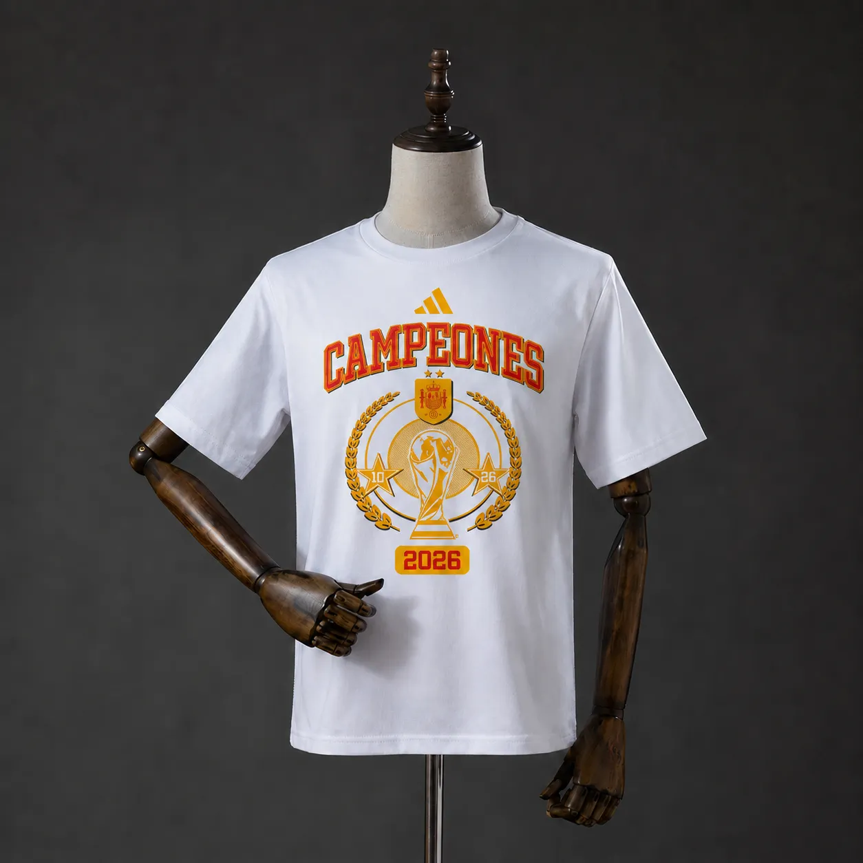 db473c658c2bdf5d3d3509622dcc9fcd.webp 2026 Spain "We Are Champions" T-Shirt White -Champions Cup - Image 1