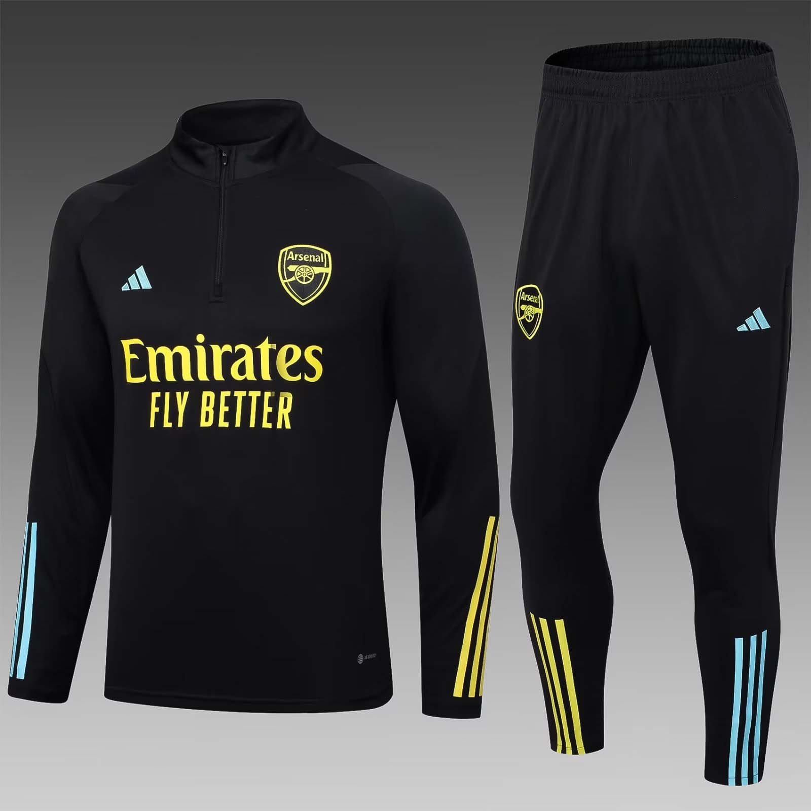 dd612306c5810a467c4992da124caaaf.jpg 2023/2024 Arsenal Half-Pull Training Suit black Football Shirt Set - Image 1