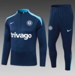 2024/2025 Chelsea Half-Pull Training Suit Royal blue Football Shirt Set