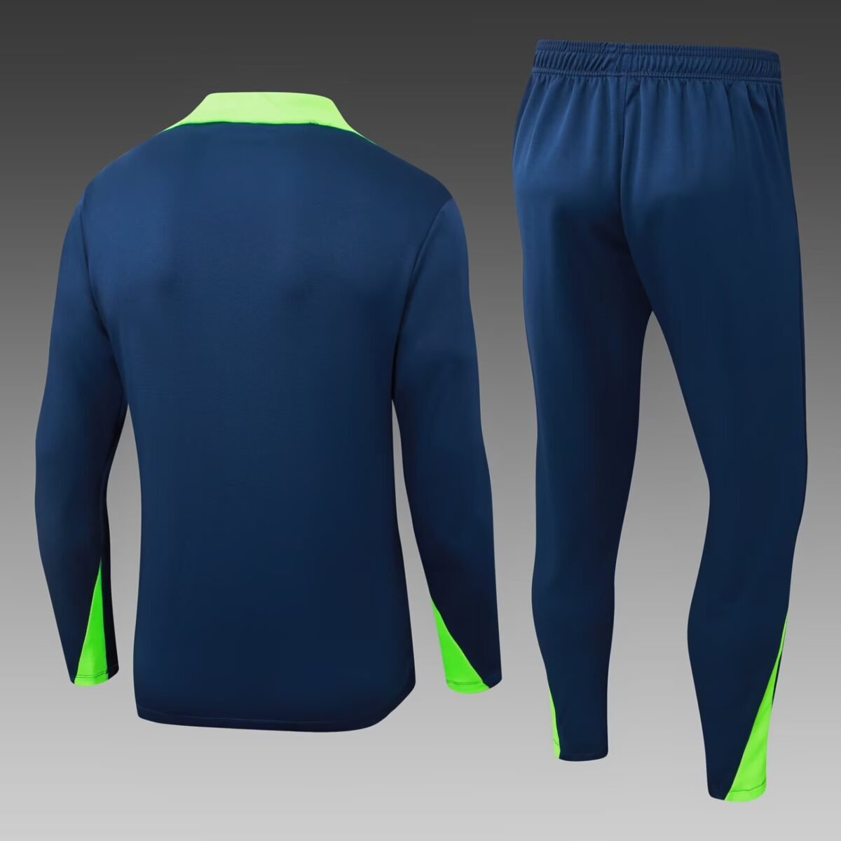2025 Brazil Half-Pull Training Suit Royal Blue Football Shirt Set - Image 2
