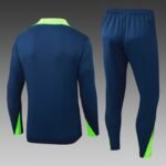 2025 Brazil Half-Pull Training Suit Royal Blue Football Shirt Set - Image 2