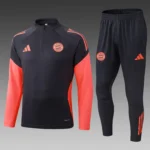 2025/2026 Bayern Munich Half-Pull Training Suit Black Football Shirt Set