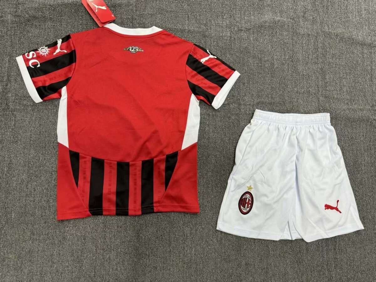 2024/2025 AC Milan Home Football Shirt Kids Size - Image 4