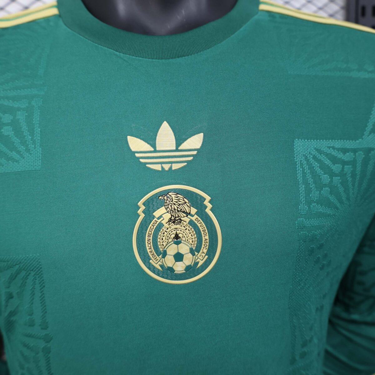 2025 Long Sleeve Player Version Mexico National Gold cup Version Green Football Shirt - Image 5