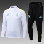 2025/2026 Juventus Half-Pull Training Suit White Football Shirt Set