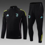 2025/2026 Juventus Half-Pull Training Suit Black Football Shirt Set