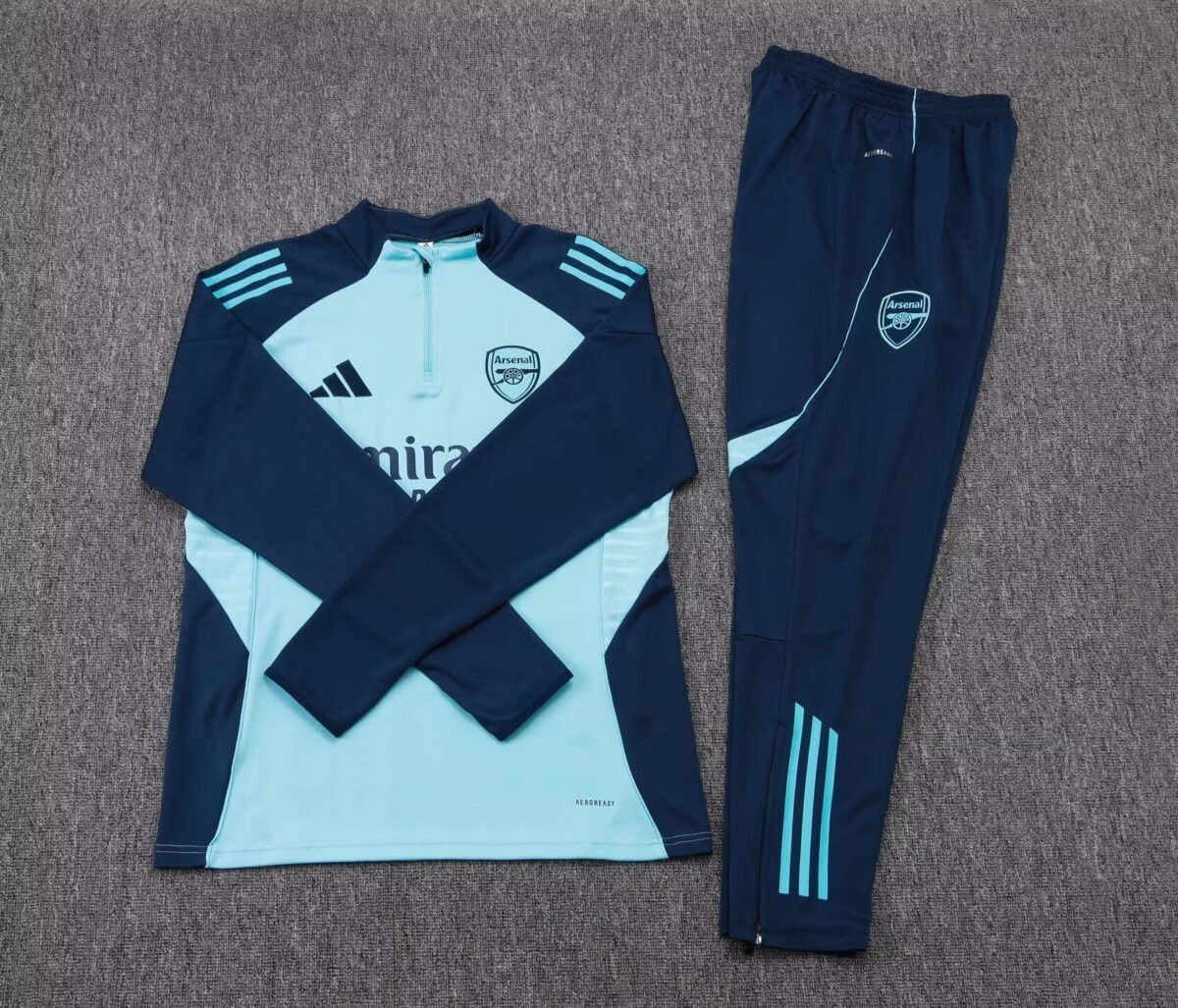 2025/2026 Arsenal Half-Pull Training Suit Light Blue Football Shirt Set - Image 7