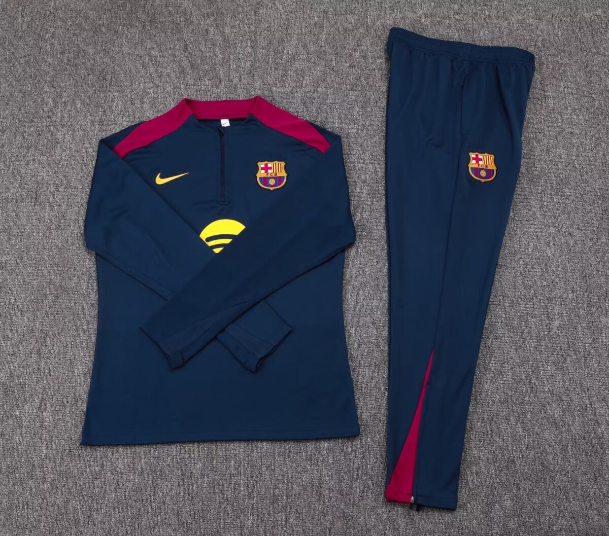 2025/2026 Barcelona Half-Pull Training Suit Royal Blue Jersey Set - Image 7