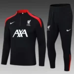 2024/2025 Liverpool Half-Pull Training Suit Black Jersey Set
