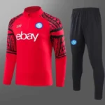 2023-2024 Napoli Half-Pull Training Suit Red Football Shirt Set