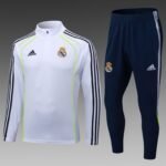 2025/2026 Real Madrid Half-Pull Training Suit White Football Shirt Set