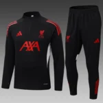 2025/2026 Liverpool Half-Pull Training Suit Black Jersey Set