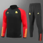 2023/2024 Rome Munich Half-Pull Training Suit Black Football Shirt Set