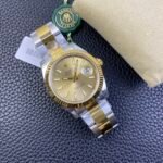 Rolex Datejust 41mm Two-Tone Yellow Gold Champagne Sunburst Dial Fluted Bezel Oyster Bracelet (126333) DD3235 Movement - Image 7