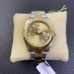 Rolex Datejust 41mm Two-Tone Yellow Gold Champagne Sunburst Dial Fluted Bezel Oyster Bracelet (126333) DD3235 Movement