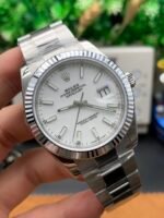 Rolex Datejust 41mm Pure White Dial Fluted Bezel Oyster Bracelet (126334) DD3235 Movement - Image 3