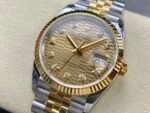 Rolex Datejust 36 Two-Tone Yellow Gold Golden Fluted Motif Diamond Dial (126233) DD3235 Movement - Image 3