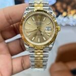 Rolex Datejust 41mm Two-Tone Yellow Gold Champagne Dial Fluted Bezel Jubilee Bracelet (126333) DD3235 Movement