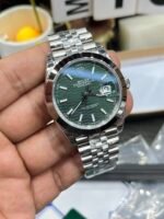 Rolex Datejust 41mm Green Fluted Motif Dial Smooth Bezel Jubilee Bracelet (126300) DD3235 Movement - Image 5