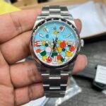 Rolex Oyster Perpetual 41mm ??Celebration Bubble?? Motif Dial Smooth Bezel Oyster Bracelet (124300) DD3230 Movement