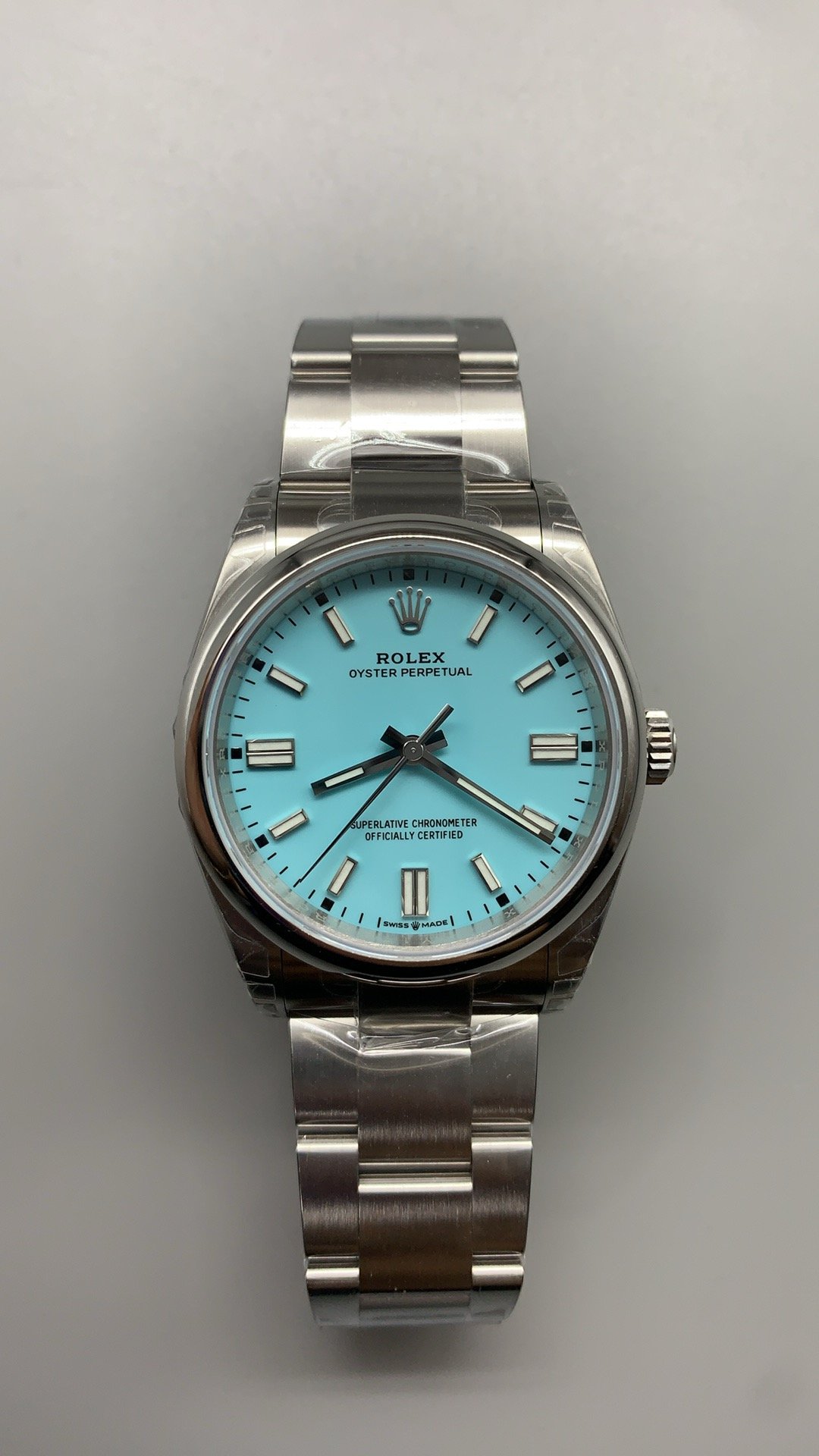 i1745147724232_4348_0_0-1.jpg Rolex Oyster Perpetual 36mm Turquoise ??Tiffany?? Blue Dial Smooth Bezel Oyster Bracelet (126000) DD3230 Movement - Image 1