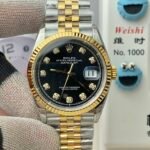 Rolex Datejust 36mm Two-Tone Yellow Gold Black Diamond Dial Jubilee Bracelet (126233) DD3235 Movement