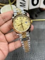 Rolex Datejust 41mm  Two-Tone Gold Champagne Diamond Dial Fluted Bezel Jubilee Bracelet (126333) DD3235 Movement - Image 4