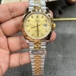 Rolex Datejust 41mm  Two-Tone Gold Champagne Diamond Dial Fluted Bezel Jubilee Bracelet (126333) DD3235 Movement