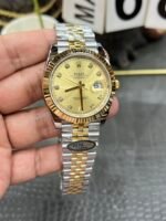 Rolex Datejust 41mm  Two-Tone Gold Champagne Diamond Dial Fluted Bezel Jubilee Bracelet (126333) DD3235 Movement - Image 3