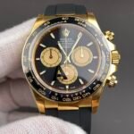 Rolex Cosmograph Daytona 40mm Black Dial Yellow Gold Rubber Strap (126518LN) DD4131 Movement