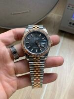 Rolex Datejust 41mm Two-Tone Rose Gold Slate Grey Fluted Motif Dial Jubilee Bracelet (126331) DD3235 Movement