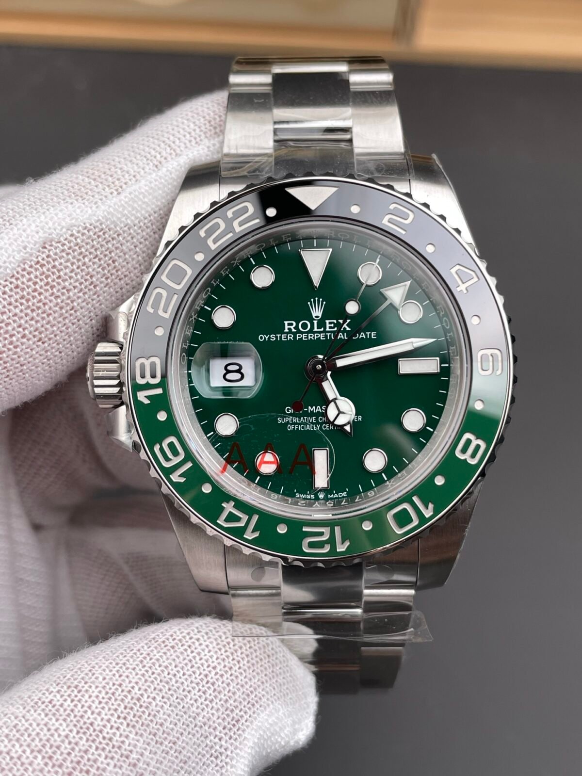 Rolex GMT-Master II Left-Handed Green Dial Black/Green Ceramic Bezel ??Sprite??Oyster Bracelet (126729VTNR) DD3285 Movement - Image 3
