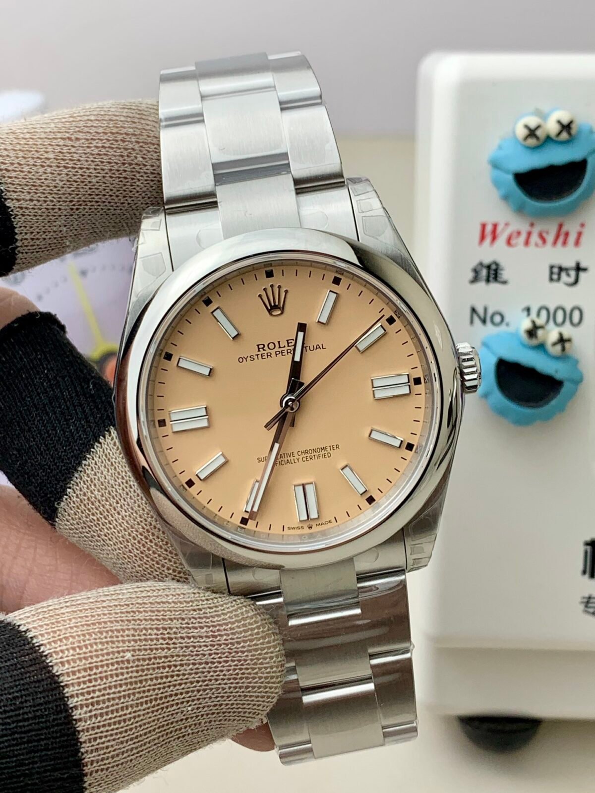 Rolex Oyster Perpetual 41mm Candy Pink Lacquer Dial Smooth Bezel Oyster Bracelet (124300 Custom) DD3230 Movement - Image 3