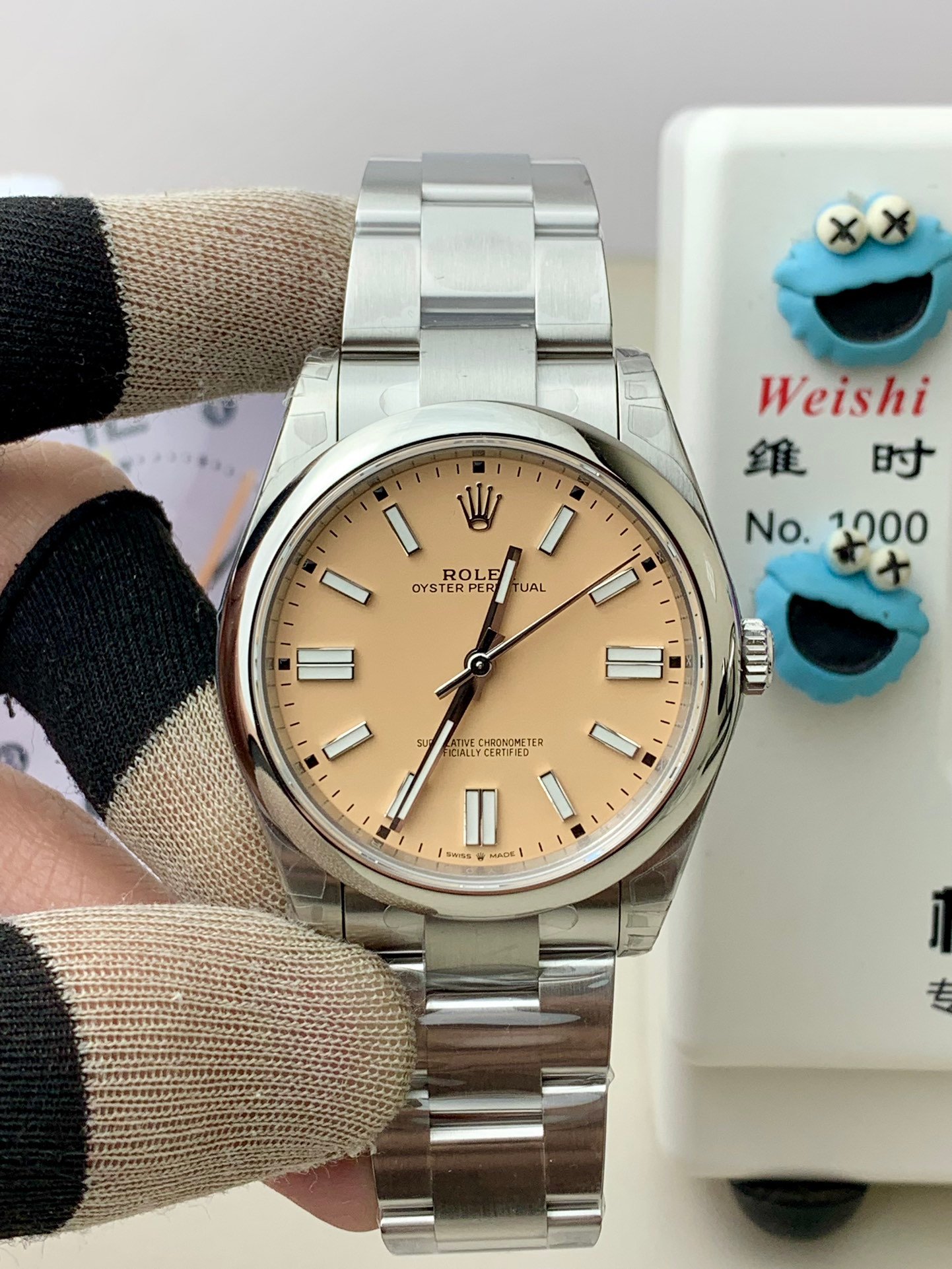 i1764074705_440_5-1-1.jpg Rolex Oyster Perpetual 41mm Candy Pink Lacquer Dial Smooth Bezel Oyster Bracelet (124300 Custom) DD3230 Movement - Image 1