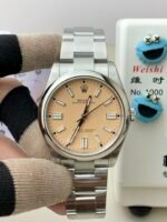 Rolex Oyster Perpetual 41mm Candy Pink Lacquer Dial Smooth Bezel Oyster Bracelet (124300 Custom) DD3230 Movement - Image 2