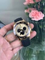 Rolex Cosmograph Daytona Yellow Gold ??Shawn Yue?? Champagne Dial Rubber Strap (126518LN) DD4131 Movement - Image 5
