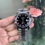(V2) Rolex Datejust 41mm Deep Black Diamond Dial Fluted Bezel Jubilee Bracelet (126334) DD3235 Movement