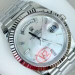 Rolex Day-Date 40 White Mother of Pearl Baguette Diamond Dial (228236) DD3255 Movement - Image 4