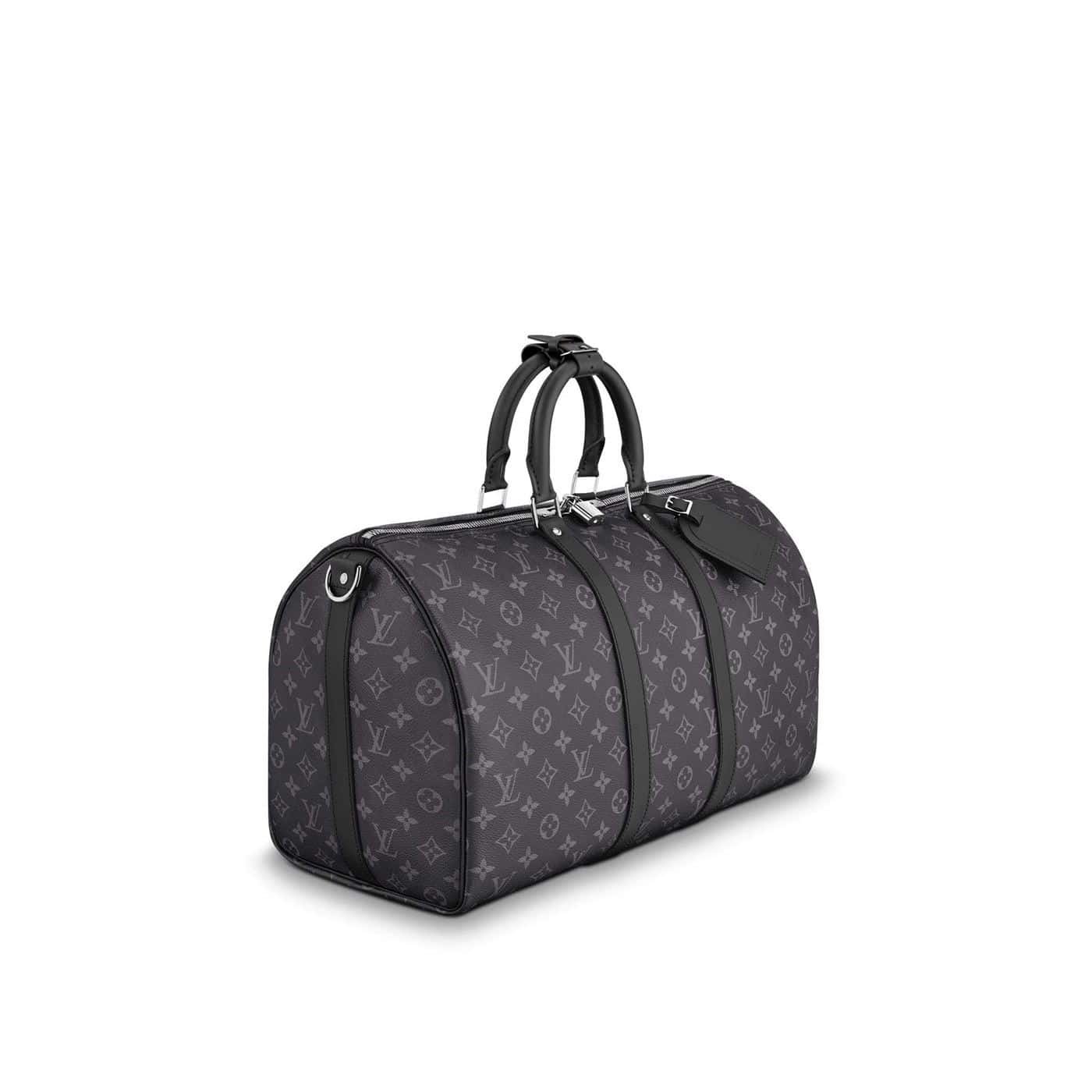 louis-vuitton-monogram-eclipse-keepall-bandouliere-55-lvb005-m9pxe.jpg LOUIS VUITTON MONOGRAM ECLIPSE KEEPALL BANDOULIERE 55 – LVB005 - Image 1