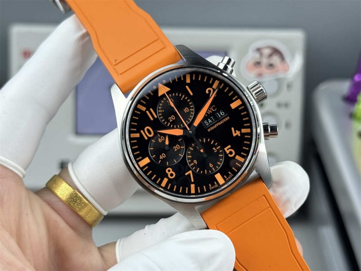 IWC Pilot IW388108 Replica – AMG Orange Dial Chronograph Edition - Image 3