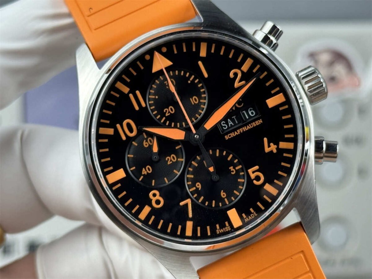 IWC Pilot IW388108 Replica – AMG Orange Dial Chronograph Edition - Image 5